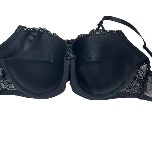 Smart & Sexy Cheetah Print Black Lace Mesh Bra Adjustable Straps Underwire 38D - Picture 8 of 8